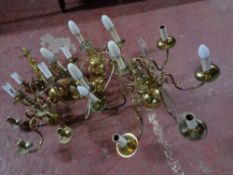 Four brass ceiling lights