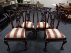 A set of four Victorian style Hepplewhite dining chairs