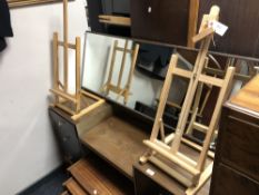 Two pine table topped artist's easels