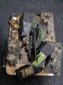 A tray of model tanks,