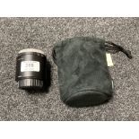 A Nikon AF-S TC-20E II 2X Teleconverter lens, with both caps, in Nikon soft black carry pouch.