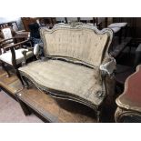 A 19th century gilt framed salon settee,