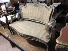 A 19th century gilt framed salon settee,