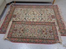 A Tabriz design rug with matching runner (2)