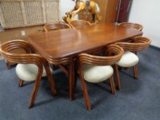 A late twentieth century Danish Rohe dining table together with set of six bentwood elbow chairs