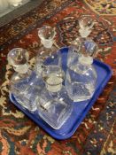 A set of five Dartington Crystal decanters,