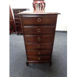 A Stag narrow six drawer chest CONDITION REPORT: 53cm wide by 47cm deep by 98cm