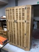 A three piece twentieth century oak bedroom suite