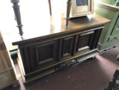 An early twentieth century oak sideboard CONDITION REPORT: 125cm long by 50cm deep