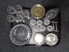 A tray of crystal glasses,