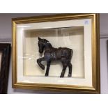 Contemporary South American School : Prancing Horse, sculpture, in glazed and framed box,