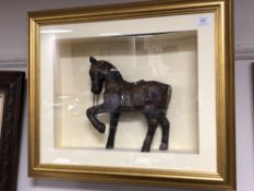 Contemporary South American School : Prancing Horse, sculpture, in glazed and framed box,