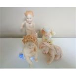 Four Royal Doulton miniature figures, What Fun, Peek a boo,