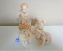 Four Royal Doulton miniature figures, What Fun, Peek a boo,