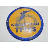 A reproduction circular Goodyear tyres sign