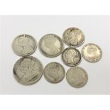 A group of Victorian coins to include 1893 half crown, Gothic florin, 1849 florin,
