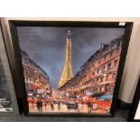 Henderson Cisz : Le Tour Eiffel, hand embellished giclee print in colours on canvas,