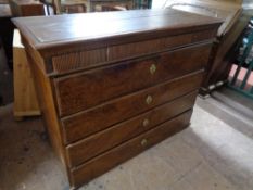 A nineteenth century oak four drawer chest CONDITION REPORT: 136cm high (including