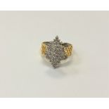 A 10ct gold diamond cluster ring, approximately 1.25ct, size O.