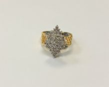 A 10ct gold diamond cluster ring, approximately 1.25ct, size O.