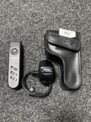 A Nikon ML-3 modulite remote control set, in black vinyl carry pouch.