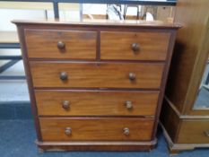 A Victorian five drawer chest CONDITION REPORT: 118cm wide by 52cm deep by 118cm