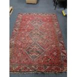 An antique Khamseh rug, South West Iran,