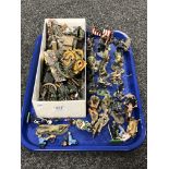 A tray of metal Brittains and other figures,