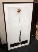 Contemporary School : Tall Flower in Zebra-Patterned Slim Vase, photo lithograph, 98 cm x 49 cm,