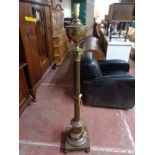 An early twentieth century brass floor lamp CONDITION REPORT: This has continental