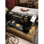 An antique Jones sewing machine