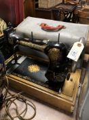 An antique Jones sewing machine