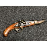 A twentieth century reproduction flintlock pistol (a/f)