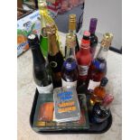 A tray of alcohol, Vodka miniatures,
