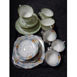 A tray of Wellington and Edwardian tea china