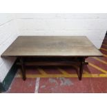 A heavy oak low refectory style coffee table