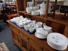 One hundred and twenty eight pieces of Wedgwood Ice rose tea and dinner china