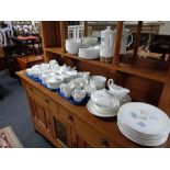 One hundred and twenty eight pieces of Wedgwood Ice rose tea and dinner china