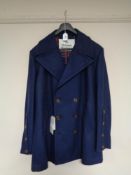 A Vivienne Westwood navy peacoat, unworn, with retail tags, size 54.