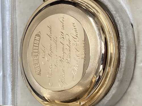 An 18ct gold full hunter quarter-repeating pocket watch signed Pateck & Cie, - Image 2 of 3