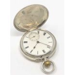 A silver pocket watch presented by the trustees of the Carnegie hero fund to Arthur Cannon