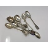 A collection of silver spoons - Tennis, Motorcross, Bowling.