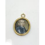 An early 18th century portrait miniature in high carat gold frame CONDITION REPORT: