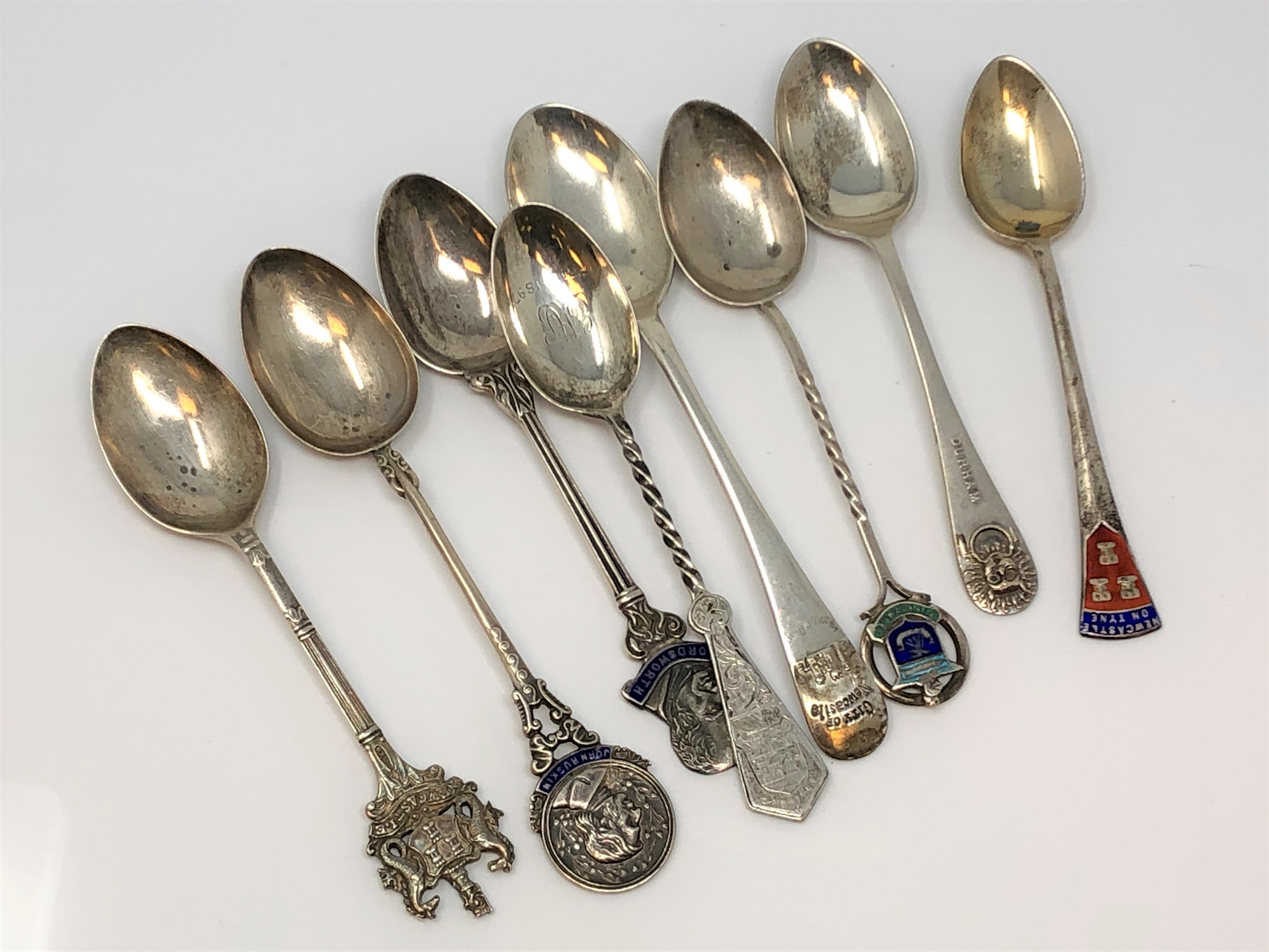 A collection of silver spoons for Newcastle, Durham, Carlisle etc.