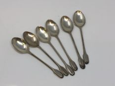 A set of six silver teaspoons