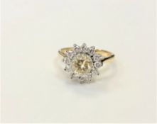 A fine quality 18ct gold diamond cluster ring,