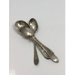 A set of six antique silver spoons