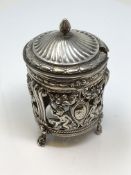 An early French silver mustar pot, circa 1800, lacking liner, 5.2oz.