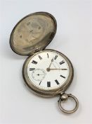 A silver Victorian full hunter pocket watch, Empire English lever, Chester 1900.