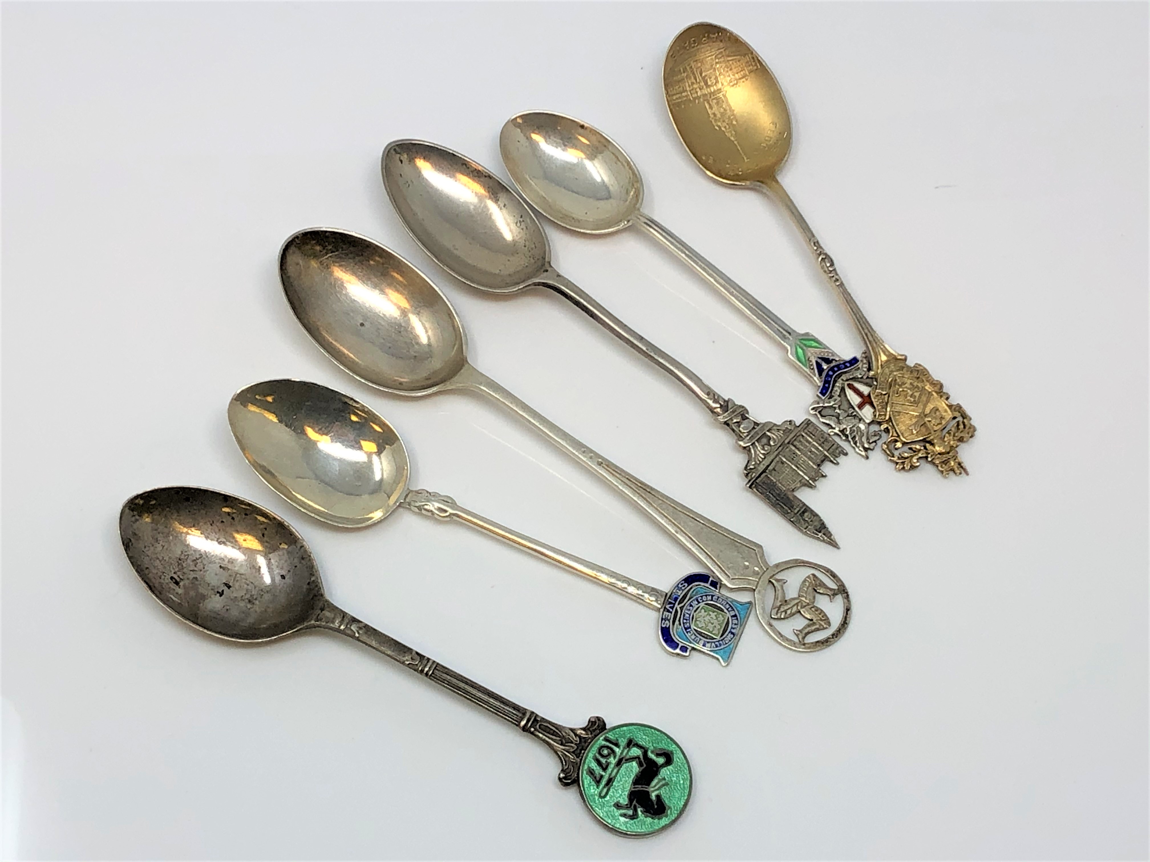 A collection of silver spoons, Isle of Man, Canterbury, St.